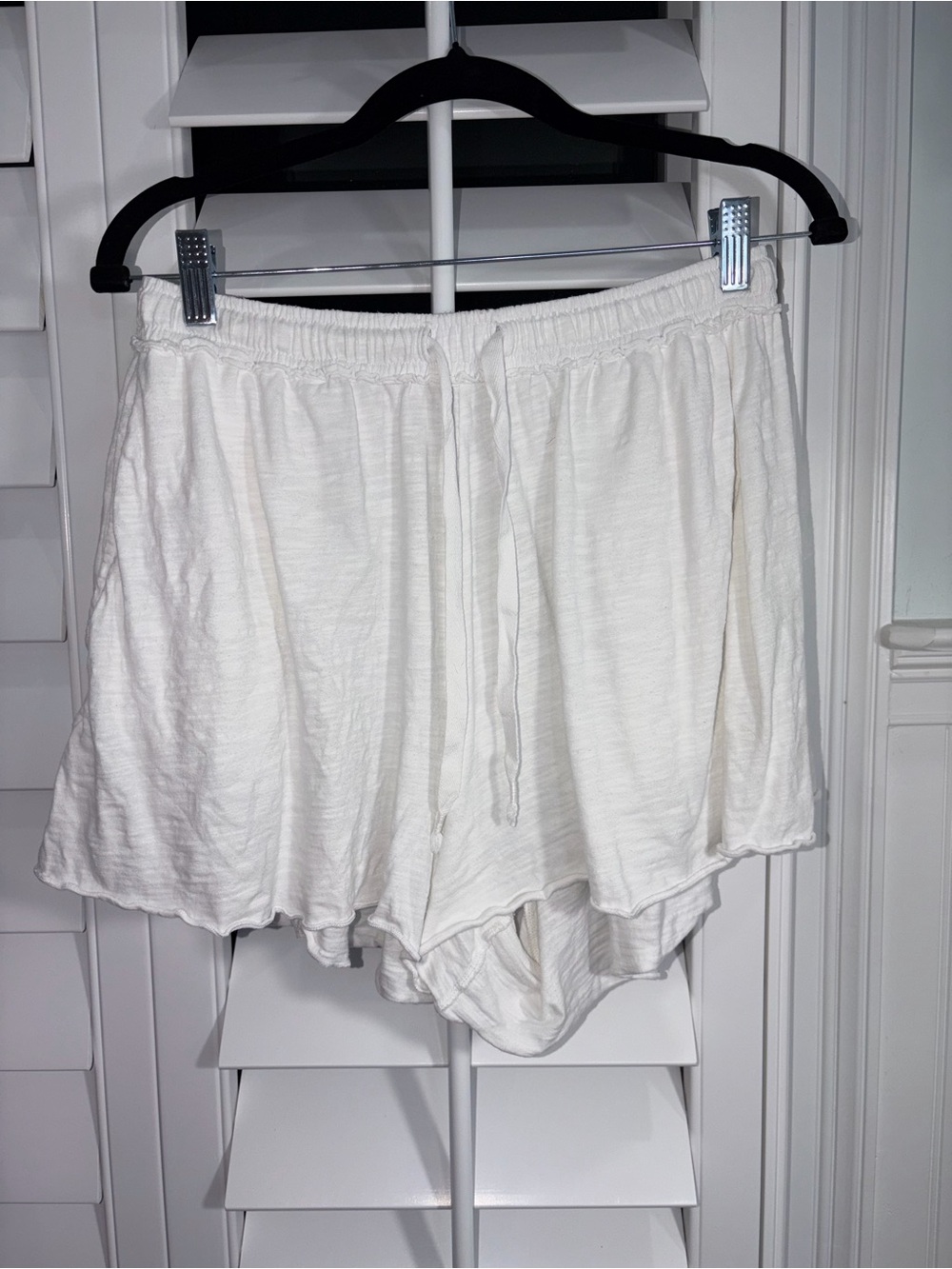 aerie White Lightweight Lounge Summer Shorts with Drawstring (S)